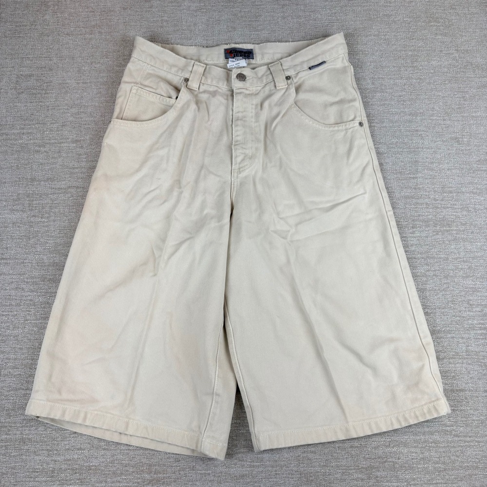 VTG Guess Jeans Baggy Shorts Mens 20 Beige Wide Leg 90s Skater Grunge Street USA